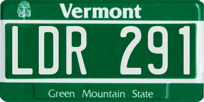 VT license plate LDR291