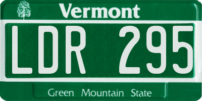 VT license plate LDR295