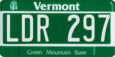 VT license plate LDR297