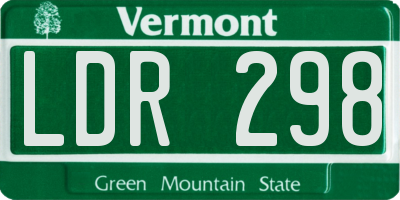 VT license plate LDR298