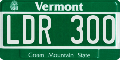 VT license plate LDR300