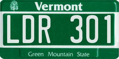 VT license plate LDR301