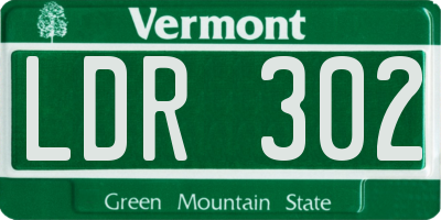 VT license plate LDR302