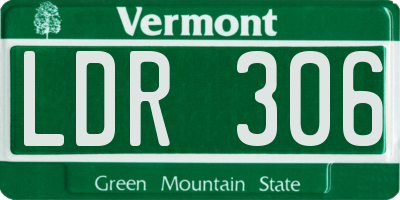 VT license plate LDR306