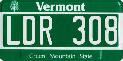 VT license plate LDR308