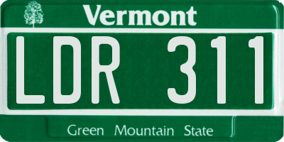 VT license plate LDR311