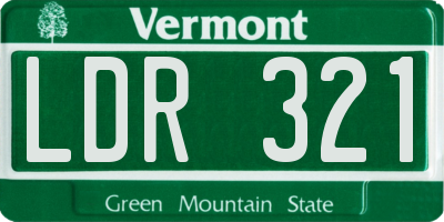 VT license plate LDR321