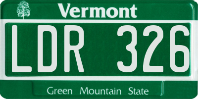 VT license plate LDR326