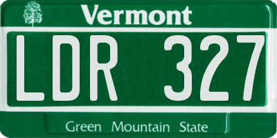 VT license plate LDR327