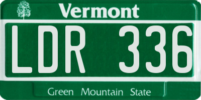 VT license plate LDR336