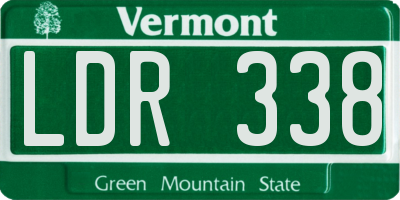VT license plate LDR338
