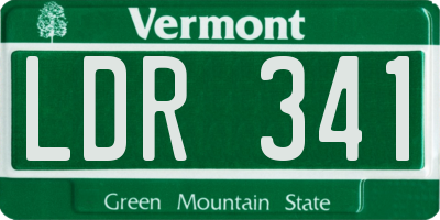 VT license plate LDR341
