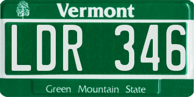 VT license plate LDR346
