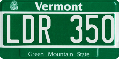 VT license plate LDR350