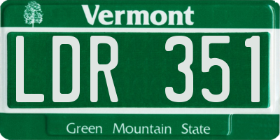 VT license plate LDR351