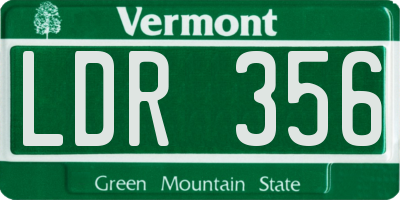 VT license plate LDR356