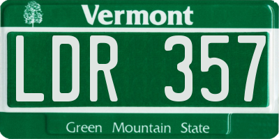 VT license plate LDR357
