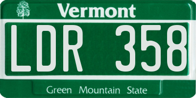 VT license plate LDR358