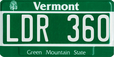 VT license plate LDR360