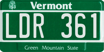 VT license plate LDR361