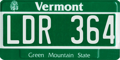 VT license plate LDR364