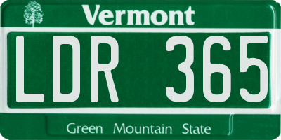 VT license plate LDR365