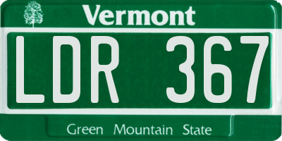 VT license plate LDR367