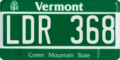 VT license plate LDR368