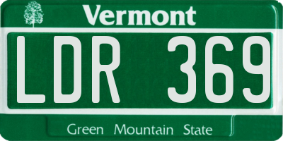 VT license plate LDR369