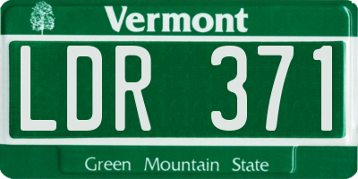 VT license plate LDR371