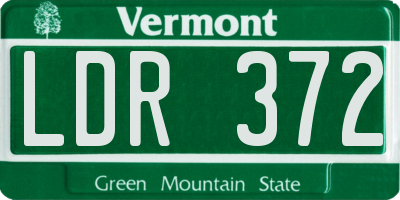 VT license plate LDR372