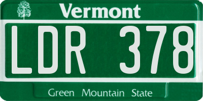 VT license plate LDR378