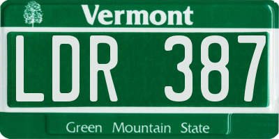 VT license plate LDR387