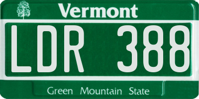 VT license plate LDR388
