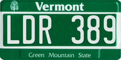 VT license plate LDR389
