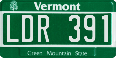 VT license plate LDR391