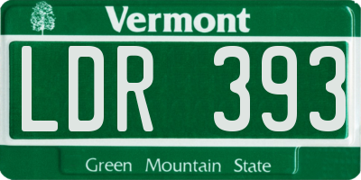 VT license plate LDR393