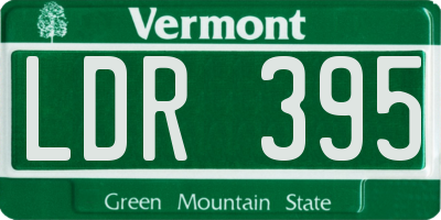 VT license plate LDR395