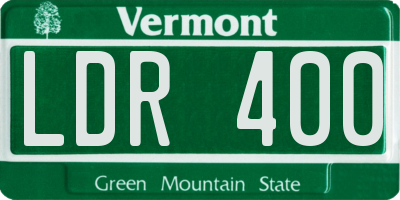 VT license plate LDR400