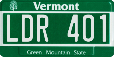 VT license plate LDR401