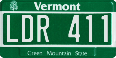 VT license plate LDR411