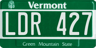 VT license plate LDR427