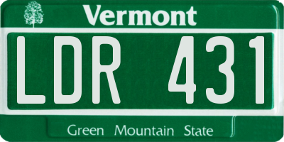 VT license plate LDR431