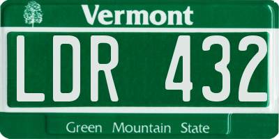 VT license plate LDR432