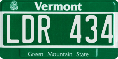 VT license plate LDR434