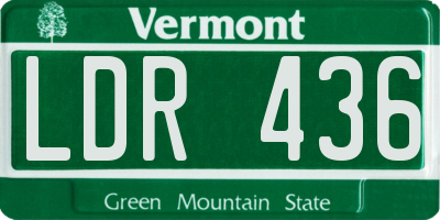 VT license plate LDR436