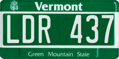 VT license plate LDR437