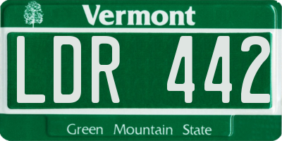 VT license plate LDR442