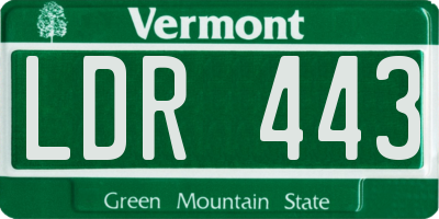 VT license plate LDR443