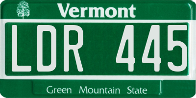 VT license plate LDR445